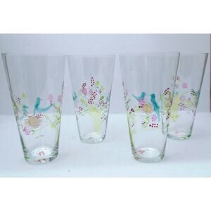 Roost San Francisco Etched Bird On Nest Set Of 4 Tumblers C